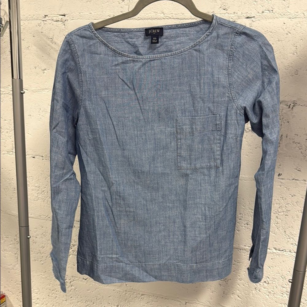 J. Crew Blue Women's Top Size XS - NEVER WORN - Long Sleeve Top